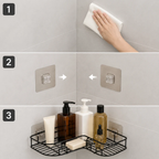 Eckregal für das Badezimmer, bohrfrei selbstklebend