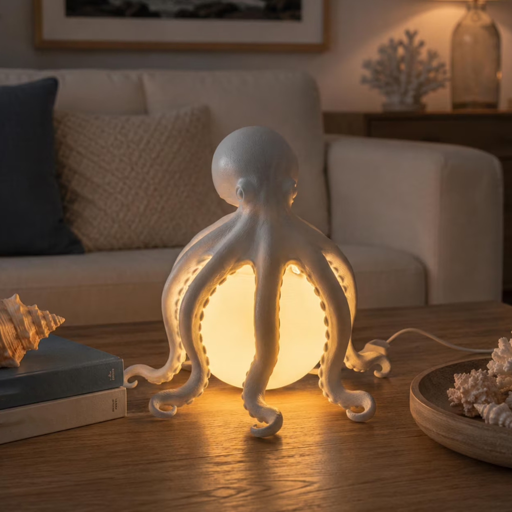 Tischlampe in Oktopus-Form