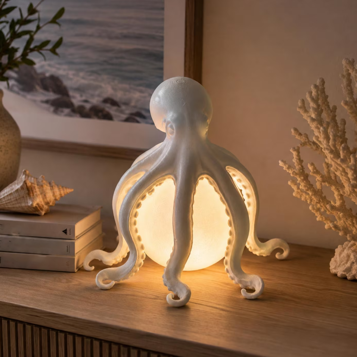 Tischlampe in Oktopus-Form